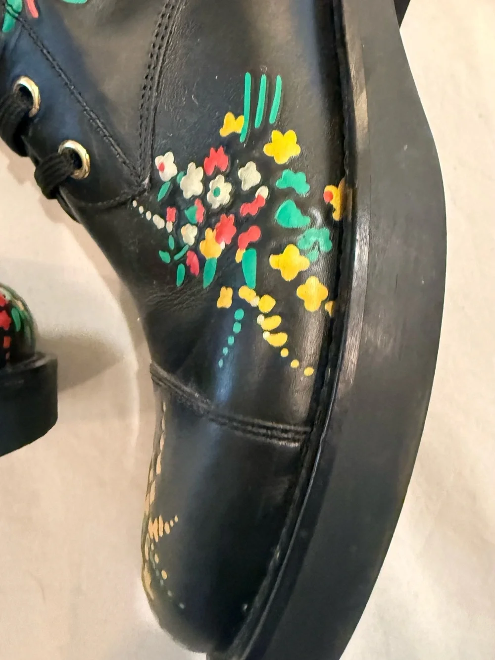 Louis Vuitton Black Leather Lace-Up Boots